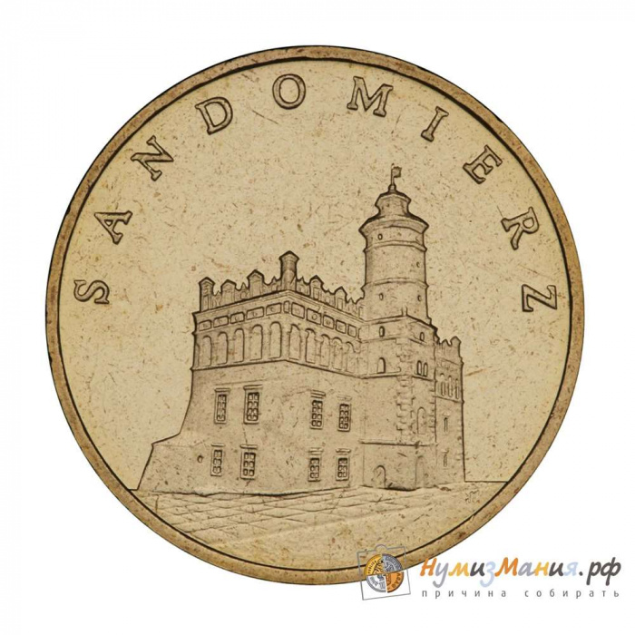 (121) Монета Польша 2006 год 2 злотых &quot;Сандомир&quot;  Латунь  UNC