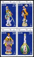 (1979-088) Лист (4 м 2х2) Германия (ГДР) "Фарфор (2)"    Мейсенский фарфор III Θ