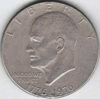 Монета США 1 доллар 1976 год D "Портрет Эйзенхауэра. 200 лет Независимости. Колокол Свободы", VF