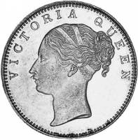 () Монета Индия 1840 год 1  ""   Биметалл (Серебро - Ниобиум)  UNC