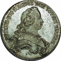 (1753, S P, Портрет Петра III шире) Монета Гольштейн 1753 год 1 альбертусталер   Серебро Ag 563  VF