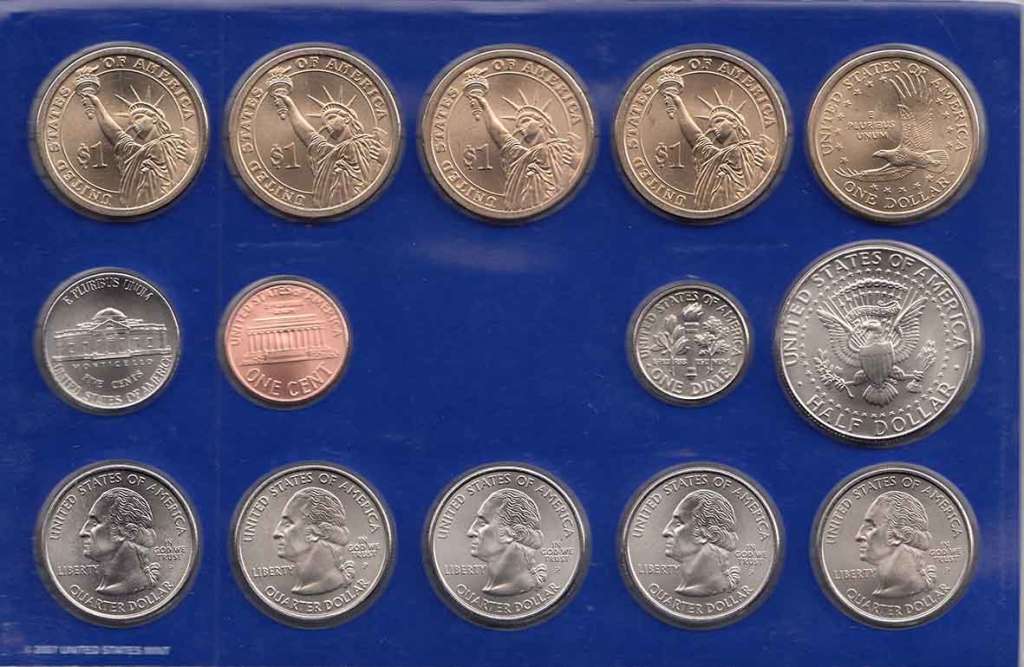 (2007pd, 28 м.) Набор США 2007 год   UNC