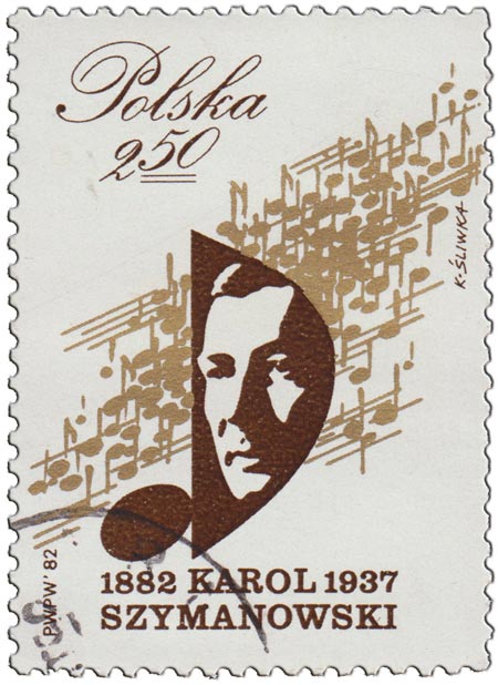 (1982-014) Марка Польша "К. Шимановский"    100 лет со дня рождения К. Шимановского II &Theta;