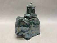 Чайница Слон зеленый перламутр, керамика