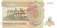 (,) Банкнота Заир 1994 год 200 новых заиров "Мобуту Сесе Секо"   UNC