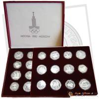 (1980, Олимпиада-80, 28 монет, Ag 900) Набор СССР 1980 год    PROOF
