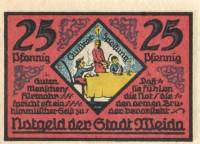 (№1921) Банкнота Германия 1921 год "25 Pfennig"