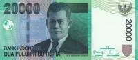 (,) Банкнота Индонезия 2010 год 20 000 рупий "Ото Искандар ди Нат"   UNC