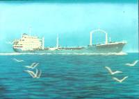 Стерео-открытка "Танкер Лубны", 10,5*14,5 см., СССР