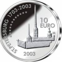 (№2003km112) Монета Финляндия 2003 год 10 Euro (300-летия Санкт-Петербурга - Маннергейм)