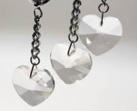 Набор брелков хрустальные сердечки 3 штуки стекло Австрия 