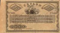 (№1827P-5r) Банкнота Цейлон (Шри-Ланка) 1827 год "5 Pounds"