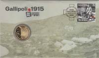 (2015) Монета Австралия 2015 год 1 доллар "Галлиполи"  Бронза  Буклет с маркой