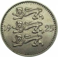 () Монета Эстония 1925 год 3  ""   Бронза, покрытая Некелем  UNC