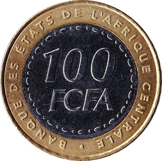 () Монета Центральная Африка 2006 год 100  &quot;&quot;   Биметалл  UNC