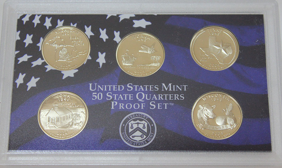 (2004s, 5 м., Штаты) Набор США 2004 год  Годовой набор  PROOF
