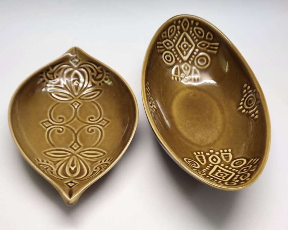 Блюда 2 шт овальные фаянс СССР ЛОЗ винтаж