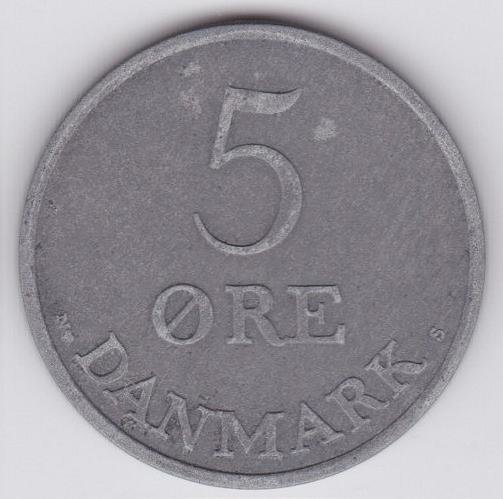 (№1950km843.1) Монета Дания 1950 год 5 Oslash;re (Сердечки)