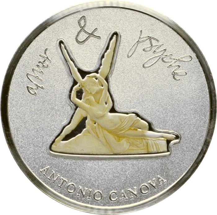 (2012, 2 монеты по 1$) Набор монет Остров Ниуэ 2012 год &quot;Амур и Психея&quot; Серебро Ag 999  PROOF