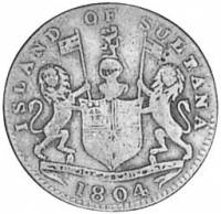 (№1804Tn2 sultana) Монета Голландская Ост-Индская компания 1804 год 1 Keping (Остров Султана)