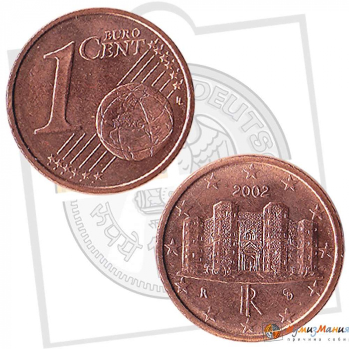 (2002) Монета Италия 2002 год 1 цент   Сталь, покрытая медью  UNC