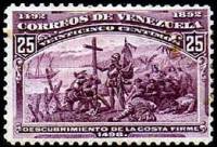 (№1893-47) Марка Венесуэла 1893 год "400 Лет Американец", Гашеная