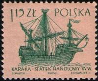 (1963-021) Марка Польша "Каракка"   Парусные суда III Θ