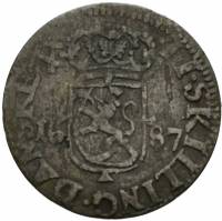 (№1686km153) Монета Норвегия 1686 год 2 Skilling