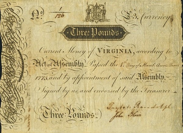 (№1773P-S3521) Банкнота США 1773 год &quot;3 Pounds&quot;