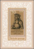 (1988-033) Блок Германия (ГДР) " Ульрих фон Хаттен"    500 лет рождения III Θ