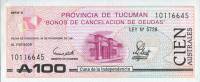 (№1991P-S2715) Банкнота Аргентина 1991 год "100 Australes"
