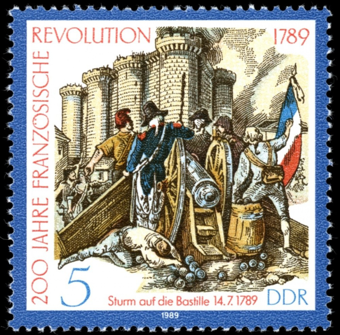 (1989-046) Марка Германия (ГДР) &quot;Штурм Бастилии&quot;    Французкая революция II Θ