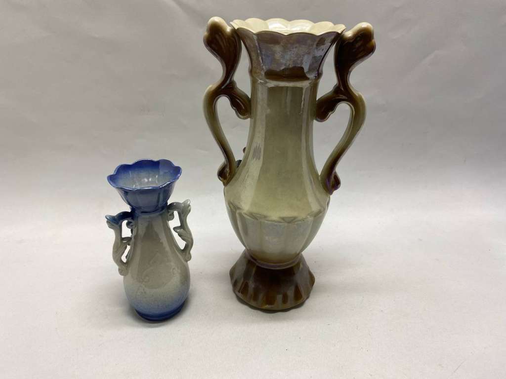 Ваза фарфоровая 2 шт, лепнина цветы