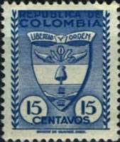 (№1949-550) Марка Колумбия 1949 год "Новая Конституция", Гашеная
