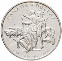(1990) Монета Канада 1990 год 1 доллар "Генри Келси"  Серебро Ag 500  UNC