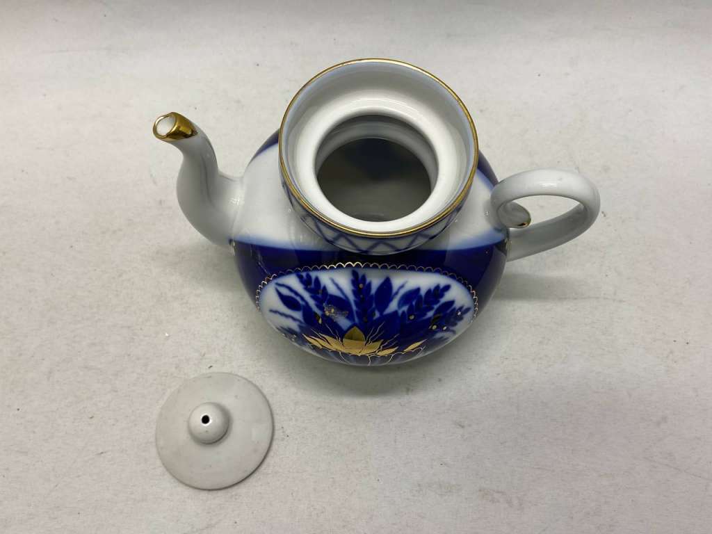 Чайник заварочный ЛФЗ кобальт, позолота