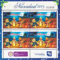 (№2013-2819) Лист марок Колумбия 2013 год "Рождество 2013", Гашеный