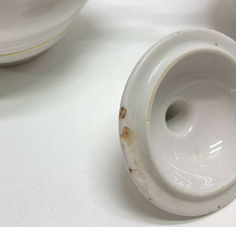 Чайник заварочный (скол на крышке) + 3 чашки (есть скол), Городница, СССР