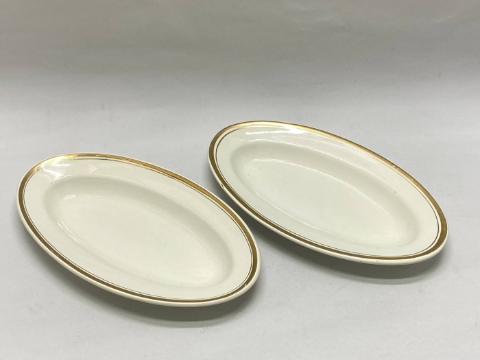 Селедочница ЗИК 2 шт белые с золотой коемкой