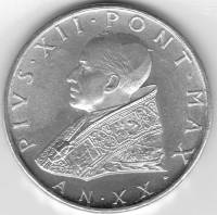 () Монета Ватикан 1958 год 500  ""   Биметалл (Серебро - Ниобиум)  UNC