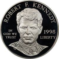 (1998s) Монета США 1998 год 1 доллар   30 лет со дня смерти Роберта Кеннеди Серебро Ag 900  UNC