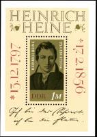 (1972-094) Блок Германия (ГДР) "Генрих Гейне"    175 лет рождения II O