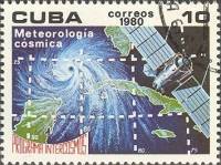 (1980-026) Марка Куба "Метеорологический спутник"    Программа "Интеркосмос" III Θ