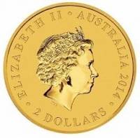 () Монета Австралия 2014 год 2 доллара ""   Биметалл (Платина - Золото)  UNC