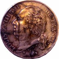 (№1816km709) Монета Франция 1816 год 1 Franc (А, Б, Д, З, И, К, Л, М, МА, М, Т, Ш)