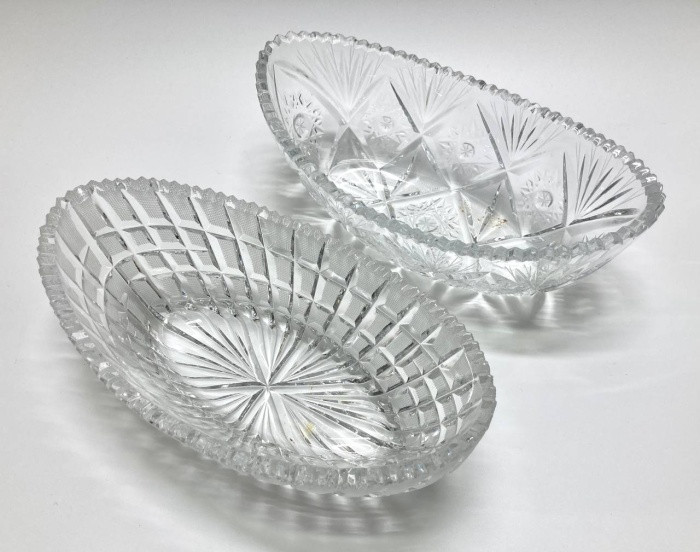 Салатник ладья, хрусталь, СССР, 2 шт