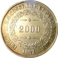 (№1851km462) Монета Бразилия 1851 год 2,000 Reacute;is