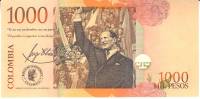 (,) Банкнота Колумбия 2001 год 1 000 песо "Хорхе Эльесер Гайтан"   UNC