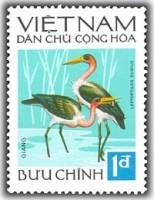 (1972-026) Марка Вьетнам "Индийский марабу"   Птицы III Θ
