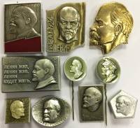 Набор значков знаков (10 шт.) СССР "Ленин"  